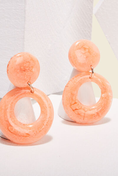 Boucles d'oreilles pendantes orange clair femme