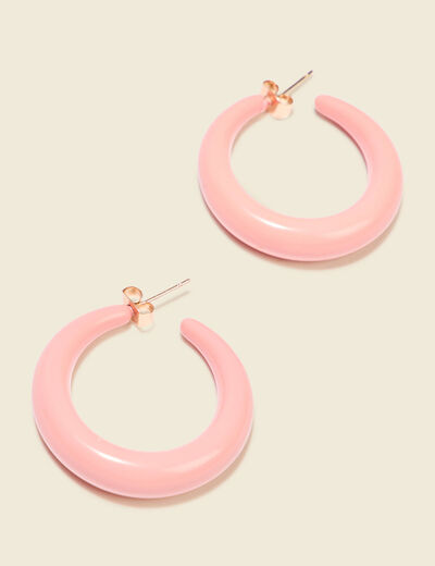 Boucles d'oreilles créoles rose saumon femme