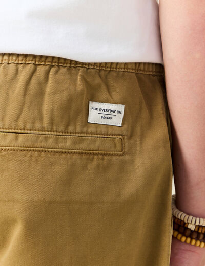 Bermuda droit à coulisse camel homme