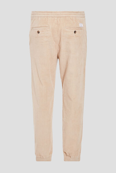 Pantalon jogger velours beige homme