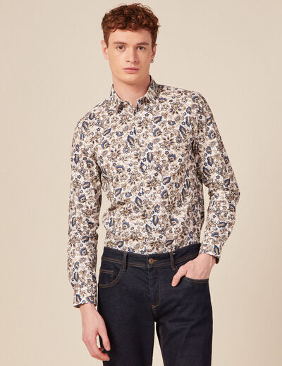 Chemise à manches longues blanc homme