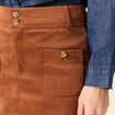 Mini-jupe droite doubl&eacute;e marron clair femme