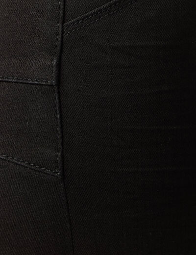 Jeans skinny push up 7/8ème denim noir femme