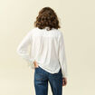 Blouse manches longues col V fluide ecru femme