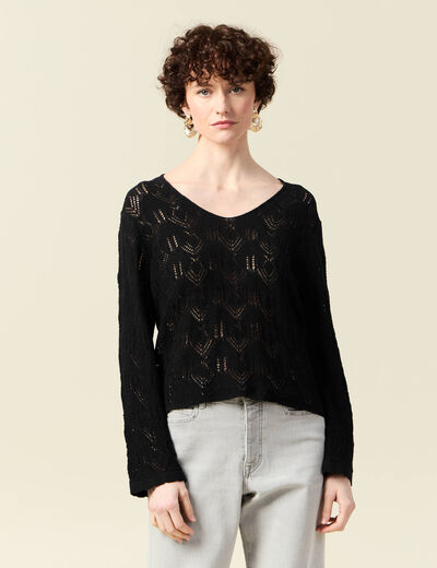 Pull éco-responsable noir femme
