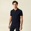 Polo cintré manches courtes en coton bleu marine homme
