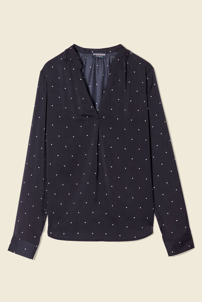 Blouse manches longues noir femme