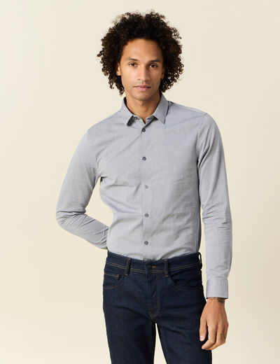 Chemise manches longues gris homme