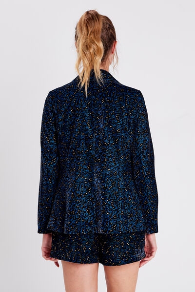 Veste esprit blazer droite noir femme