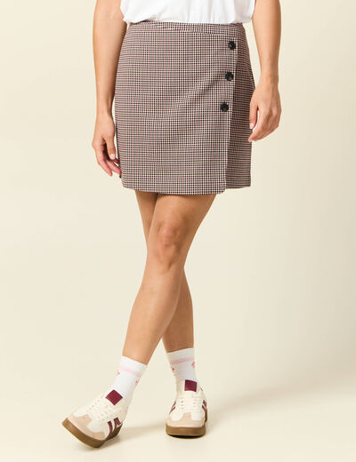 Jupe courte portefeuille noir femme
