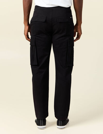 Pantalon cargo poches côtés noir homme
