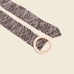 Ceinture large tressée noir femme