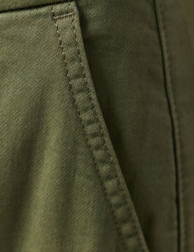 Pantalon cargo battle 7/8ème vert kaki femme