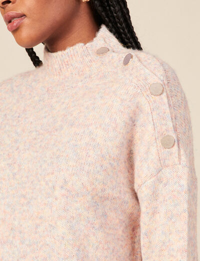 Pull long oversize orange foncé femme