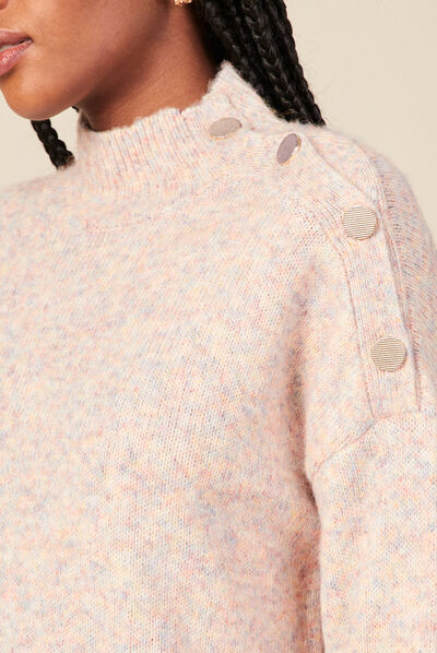 Pull long oversize orange foncé femme