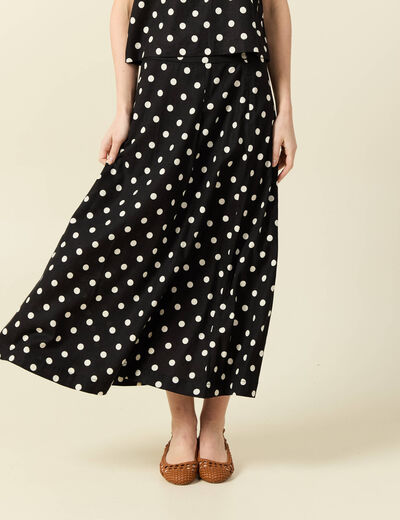 Jupe longue &eacute;vas&eacute;e noir femme