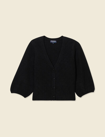 Gilet manches 3/4 noir femme