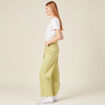 Jeans large taille haute vert anis femme