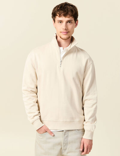 Sweat manches longues en coton sable homme