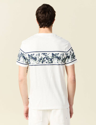 T-shirt coupe droite en coton col rond bleu ciel homme