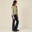 Blouse satin éco-responsable vert kaki femme