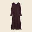 Robe manches longues en maille marron fonc&eacute; femme