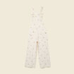 Salopette en jeans &agrave; fines bretelles denim blanc femme