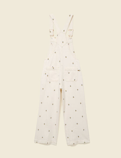 Salopette en jeans &agrave; fines bretelles denim blanc femme
