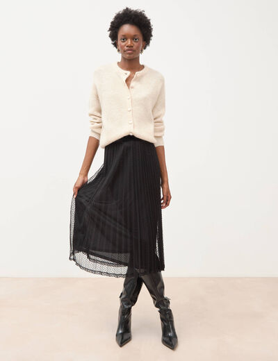 Jupe avec doublure noir femme