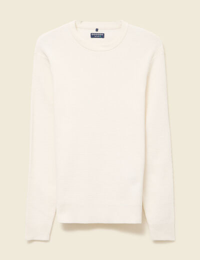 Pull droit manches longues ecru homme