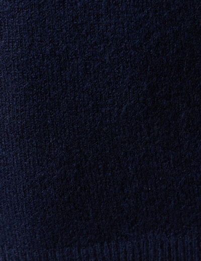 Pull manches longues 2-en-1 bleu foncé femme