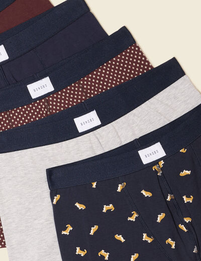 Lot 5 boxers bleu marine homme