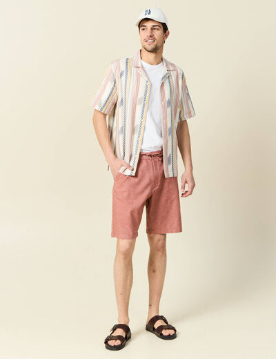 Bermuda droit marron cognac homme