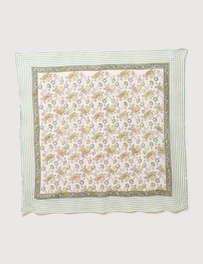 Foulard en coton vert pastel femme