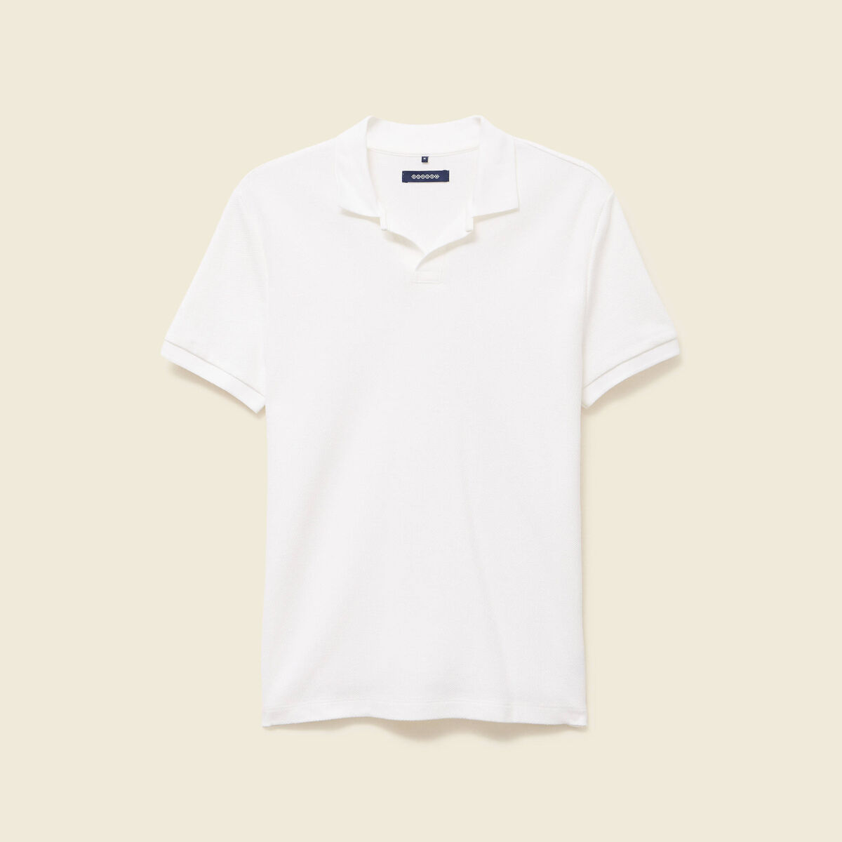 Polo cintré manches courtes en coton blanc homme