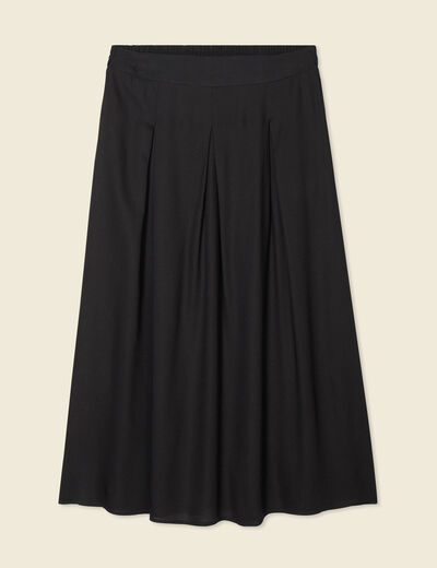 Jupe longue évasée noir femme