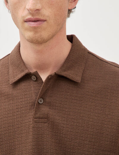 Polo manches courtes taupe homme