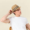 Chapeau tressé sable homme