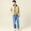 Sweat col rond manches longues en coton vert kaki homme
