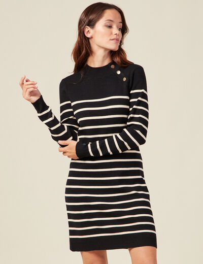 Robe pull éco-responsable noir femme