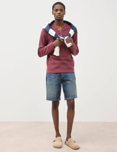 Pull manches longues vieux rose homme