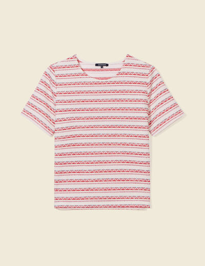 T-shirt manches courtes rouge foncé femme