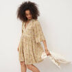 Robe fluide col v manches courtes vert femme