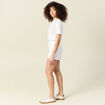 Short mom éco-responsable denim blanc femme