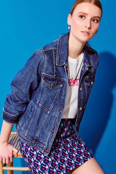 Veste en jean éco-responsable denim stone femme
