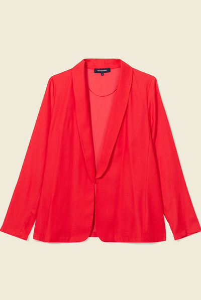 Veste blazer droite rouge femme