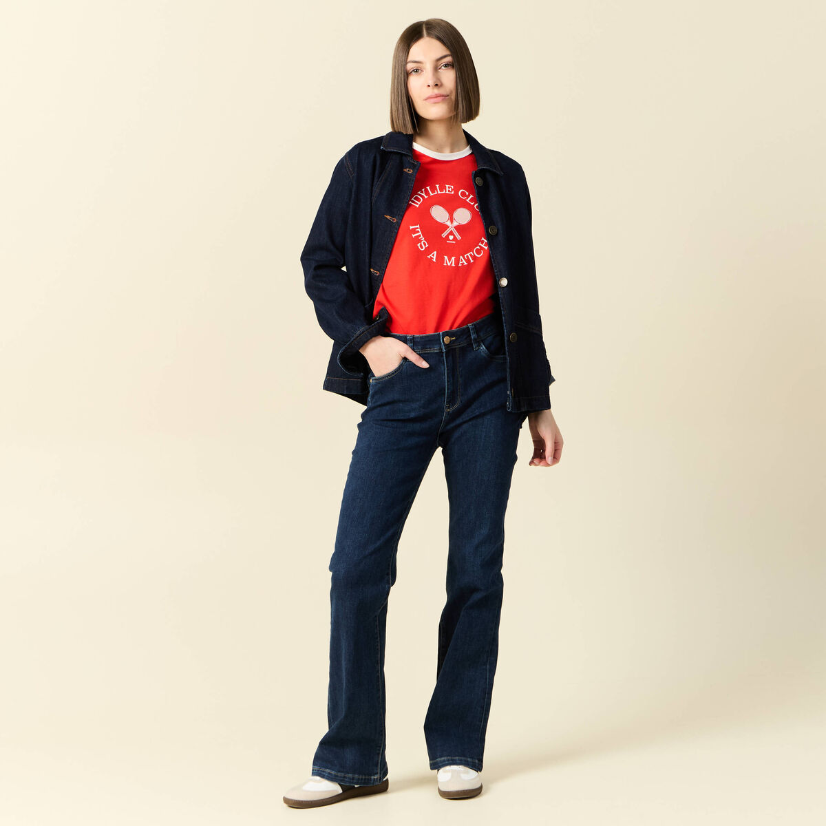 T-shirt manches courtes rouge femme