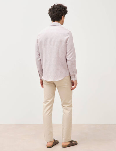 Chemise manches longues vieux rose homme