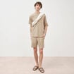 Short droit avec cordon beige homme