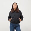 Blouson ample court col classique noir femme